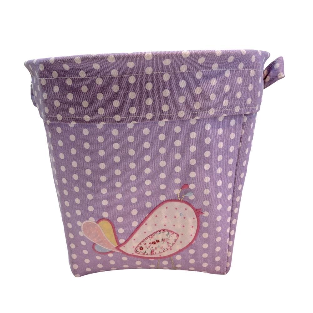 Pottery Barn Kids Lavender Polka Dot Fabric‎ Bucket Organizer